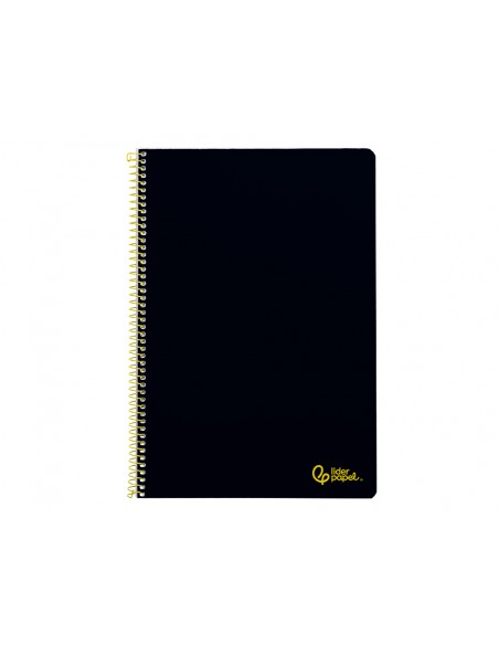 Cuaderno espiral liderpapel a4 smart tapa blanda 80h 75gr pauta 3,5mm con margen color negro