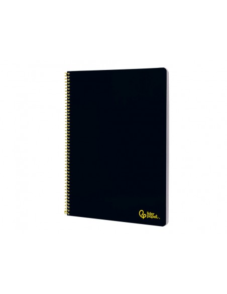 Cuaderno espiral liderpapel a4 smart tapa blanda 80h 75gr pauta 3,5mm con margen color negro