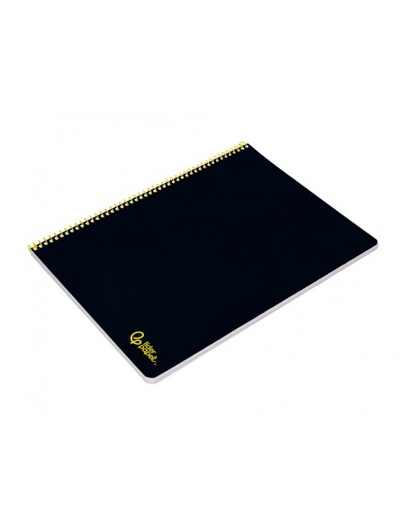 Cuaderno espiral liderpapel a4 smart tapa blanda 80h 75gr pauta 3,5mm con margen color negro