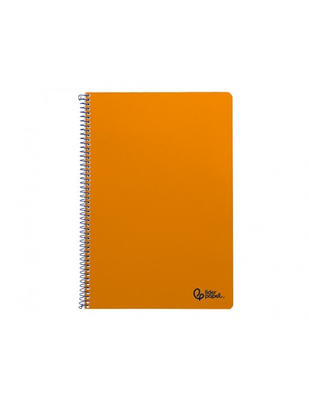 Cuaderno espiral liderpapel a4 smart tapa blanda 80h 75gr pauta 3,5mm con margen color naranja