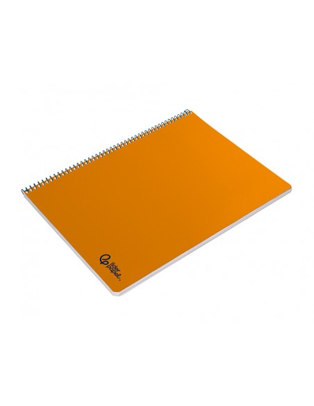 Cuaderno espiral liderpapel a4 smart tapa blanda 80h 75gr pauta 3,5mm con margen color naranja