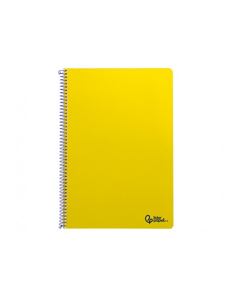 Cuaderno espiral liderpapel a4 smart tapa blanda 80h 75gr pauta 3,5mm con margen color amarillo