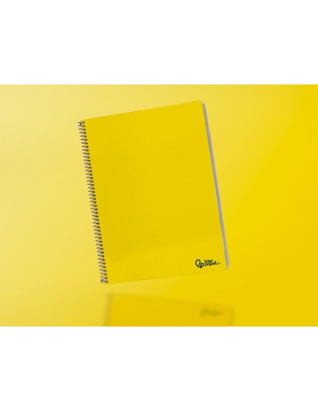 Cuaderno espiral liderpapel a4 smart tapa blanda 80h 75gr pauta 3,5mm con margen color amarillo