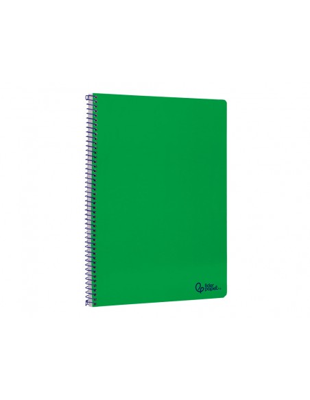 Cuaderno espiral liderpapel a4 smart tapa blanda 80h 75gr pauta 2,5mm con margen color verde