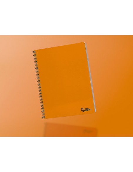 Cuaderno espiral liderpapel a4 smart tapa blanda 80h 75gr pauta 2,5mm con margen color naranja