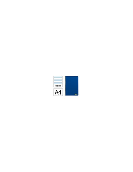 Cuaderno espiral liderpapel a4 smart tapa blanda 80h 75gr pauta 2,5mm con margen color azul oscuro