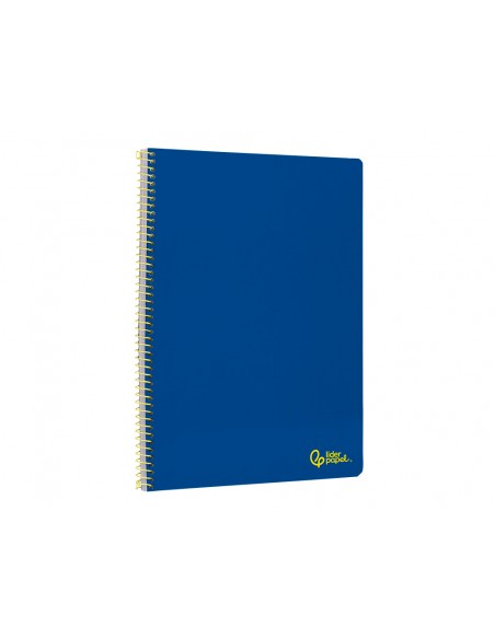 Cuaderno espiral liderpapel a4 smart tapa blanda 80h 75gr pauta 2,5mm con margen color azul oscuro