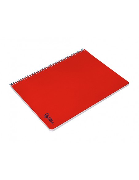 Cuaderno espiral liderpapel a4 smart tapa blanda 80h 75gr rayado horizontal con margen color rojo