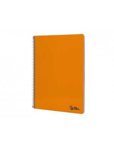 Cuaderno espiral liderpapel a4 smart tapa blanda 80h 75gr rayado horizontal con margen color naranja