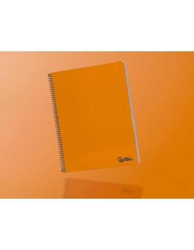 Cuaderno espiral liderpapel a4 smart tapa blanda 80h 75gr rayado horizontal con margen color naranja