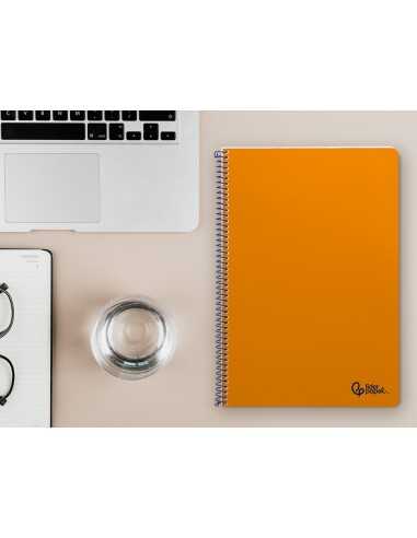 Cuaderno espiral liderpapel a4 smart tapa blanda 80h 75gr rayado horizontal con margen color naranja