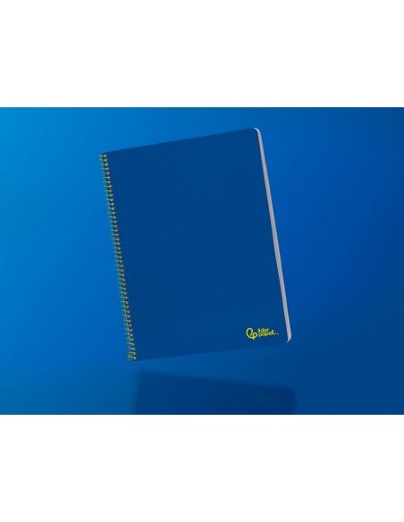 Cuaderno espiral liderpapel a4 smart tapa blanda 80h 75gr rayado horizontal con margen color azul oscuro