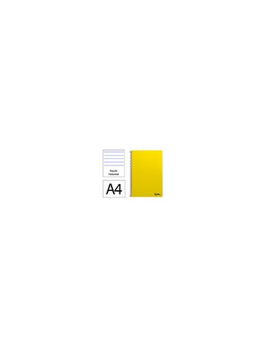 Cuaderno espiral liderpapel a4 smart tapa blanda 80h 75gr rayado horizontal con margen color amarillo