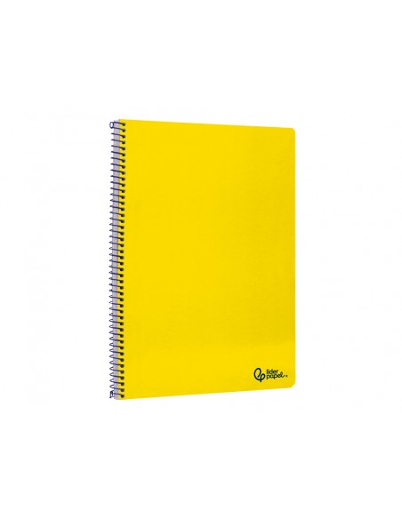 Cuaderno espiral liderpapel a4 smart tapa blanda 80h 75gr rayado horizontal con margen color amarillo