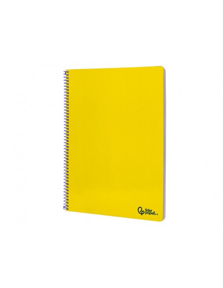 Cuaderno espiral liderpapel a4 smart tapa blanda 80h 75gr rayado horizontal con margen color amarillo