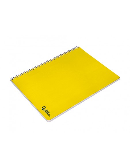 Cuaderno espiral liderpapel a4 smart tapa blanda 80h 75gr rayado horizontal con margen color amarillo