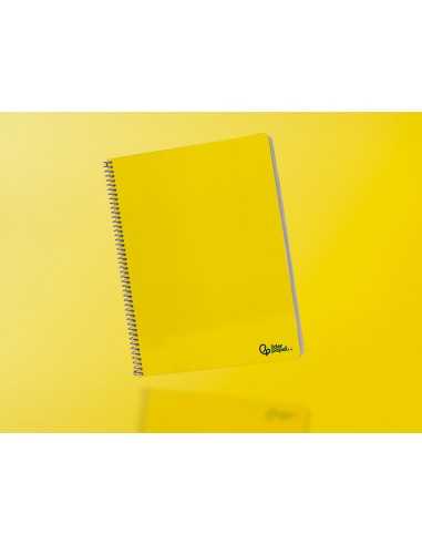 Cuaderno espiral liderpapel a4 smart tapa blanda 80h 75gr rayado horizontal con margen color amarillo