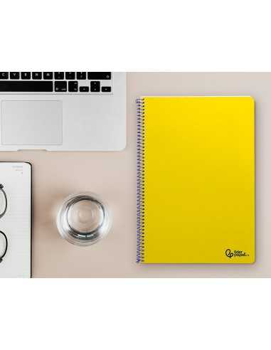Cuaderno espiral liderpapel a4 smart tapa blanda 80h 75gr rayado horizontal con margen color amarillo