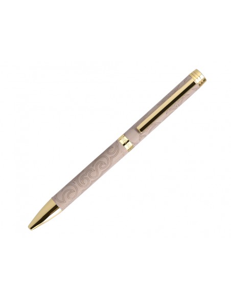Boligrafo belius wild west aluminio color beige dorado tinta color azul caja de diseño