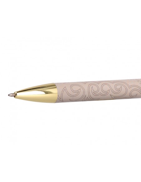 Boligrafo belius wild west aluminio color beige dorado tinta color azul caja de diseño