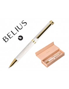 Boligrafo belius wild west aluminio color crema dorado tinta color azul caja de diseño