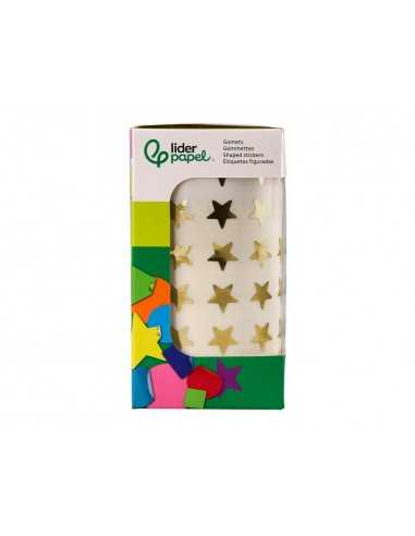 Gomets liderpapel autoadhesivo estrellas doradas surtidas 2500 unidades en caja de carton