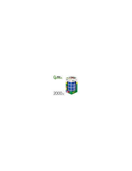Gomets liderpapel autoadhesivo cuadrado 20x20 mm azul rollo de 2000 unidades en caja de carton