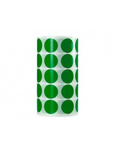 Gomets liderpapel autoadhesivo circulos 20 mm verde rollo de 2000 unidades en caja de carton