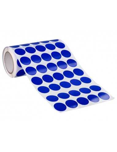 Gomets liderpapel autoadhesivo circulos 20 mm azul rollo de 2000 unidades en caja de carton