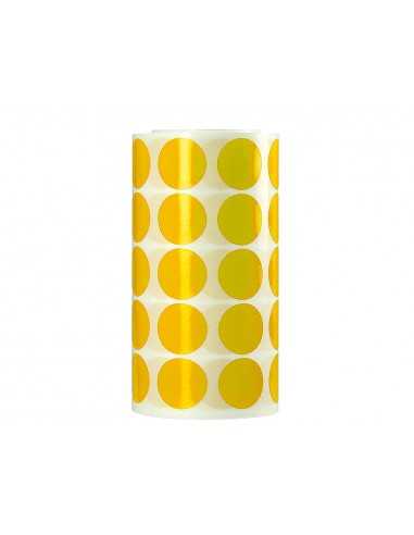 Gomets liderpapel autoadhesivo circulos 20 mm amarillo rollo de 2000 unidades en caja de carton