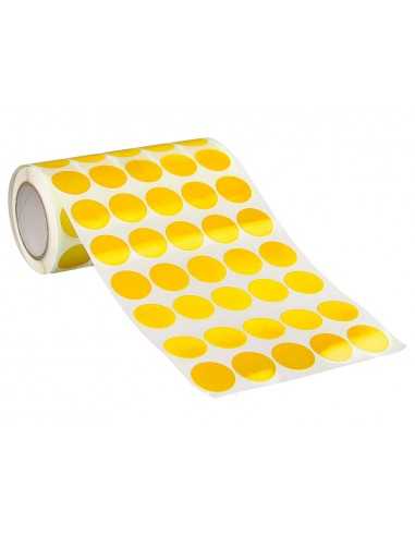 Gomets liderpapel autoadhesivo circulos 20 mm amarillo rollo de 2000 unidades en caja de carton