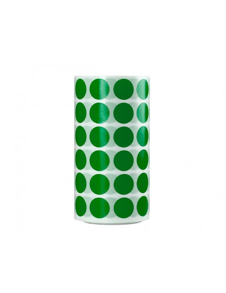 Gomets liderpapel autoadhesivo circulos 15 mm verde rollo de 2500 unidades en caja de carton
