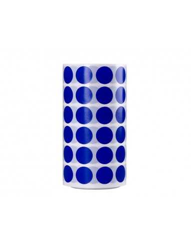 Gomets liderpapel autoadhesivo circulos 15 mm azul rollo de 2500 unidades en caja de carton