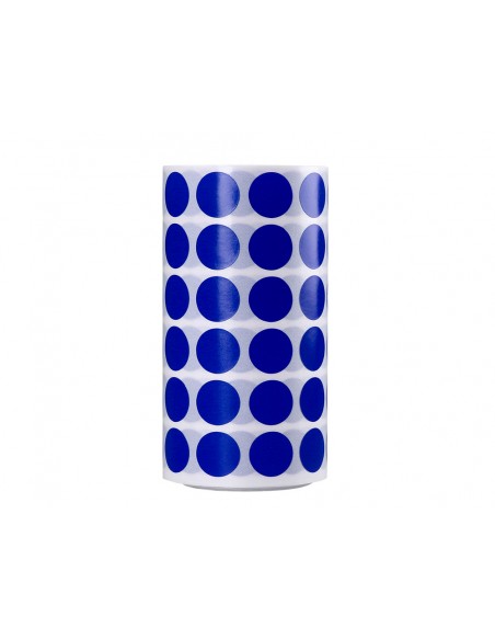 Gomets liderpapel autoadhesivo circulos 15 mm azul rollo de 2500 unidades en caja de carton