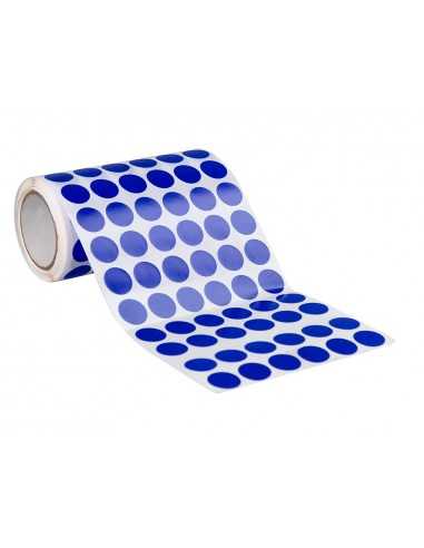 Gomets liderpapel autoadhesivo circulos 15 mm azul rollo de 2500 unidades en caja de carton