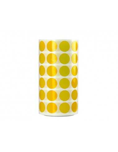Gomets liderpapel autoadhesivo circulos 15 mm amarillo rollo de 2500 unidades en caja de carton