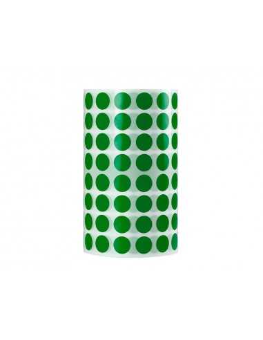 Gomets liderpapel autoadhesivo circulos 10,5 mm verde rollo de 6000 unidades en caja de carton