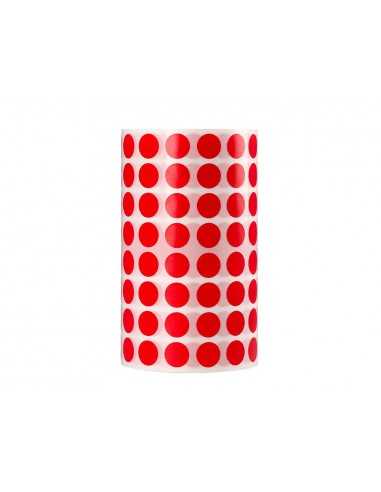Gomets liderpapel autoadhesivo circulos 10,5 mm rojo rollo de 6000 unidades en caja de carton