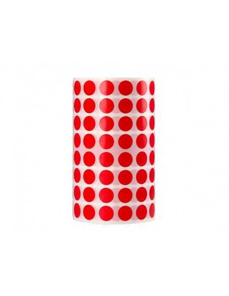 Gomets liderpapel autoadhesivo circulos 10,5 mm rojo rollo de 6000 unidades en caja de carton