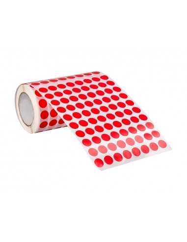 Gomets liderpapel autoadhesivo circulos 10,5 mm rojo rollo de 6000 unidades en caja de carton