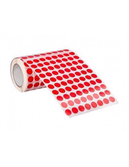Gomets liderpapel autoadhesivo circulos 10,5 mm rojo rollo de 6000 unidades en caja de carton