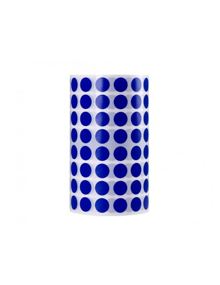 Gomets liderpapel autoadhesivo circulos 10,5 mm azul rollo de 6000 unidades en caja de carton