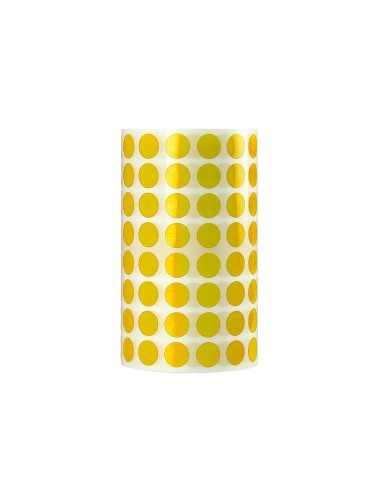 Gomets liderpapel autoadhesivo circulos 10,5 mm amarillo rollo de 6000 unidades en caja de carton