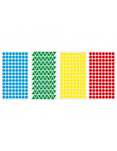 Gomets liderpapel figuras surtidas bolsa de 12 hojas figuras geometricas pequeñas colores surtidos