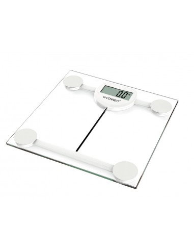 Bascula baño q-connect digital con pantalla lcd precision 100 gr capacidad de 5 kg a 180 kg 300x300x22mm