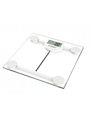 Bascula baño q-connect digital con pantalla lcd precision 100 gr capacidad de 5 kg a 180 kg 300x300x22mm