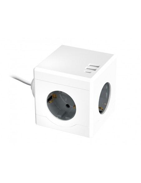 Regleta q-connect de cubo enchufe multiple power cube 6 en 1 cable de 1,4mt 3 tomas de corriente+2 usb+1 usb c