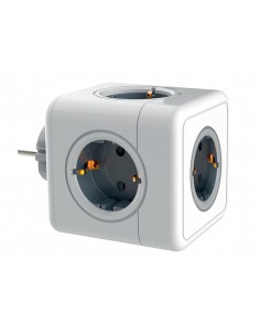 Regleta q-connect de cubo enchufe multiple power cube 5 en 1 directo a pared 5 tomas de corriente 75x75x112mm