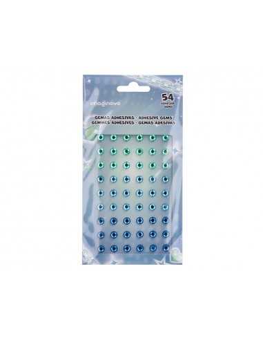 Pegatinas imaginovo gemas verdes y azules brillantes con relieve para todas superficies 190x105 mm en
