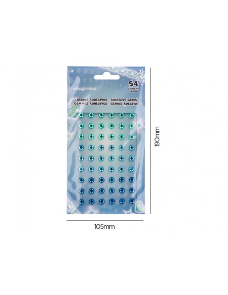 Pegatinas imaginovo gemas verdes y azules brillantes con relieve para todas superficies 190x105 mm en